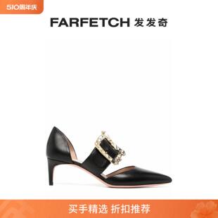 Bally巴利女士扣环细节尖头中跟鞋 FARFETCH发发奇