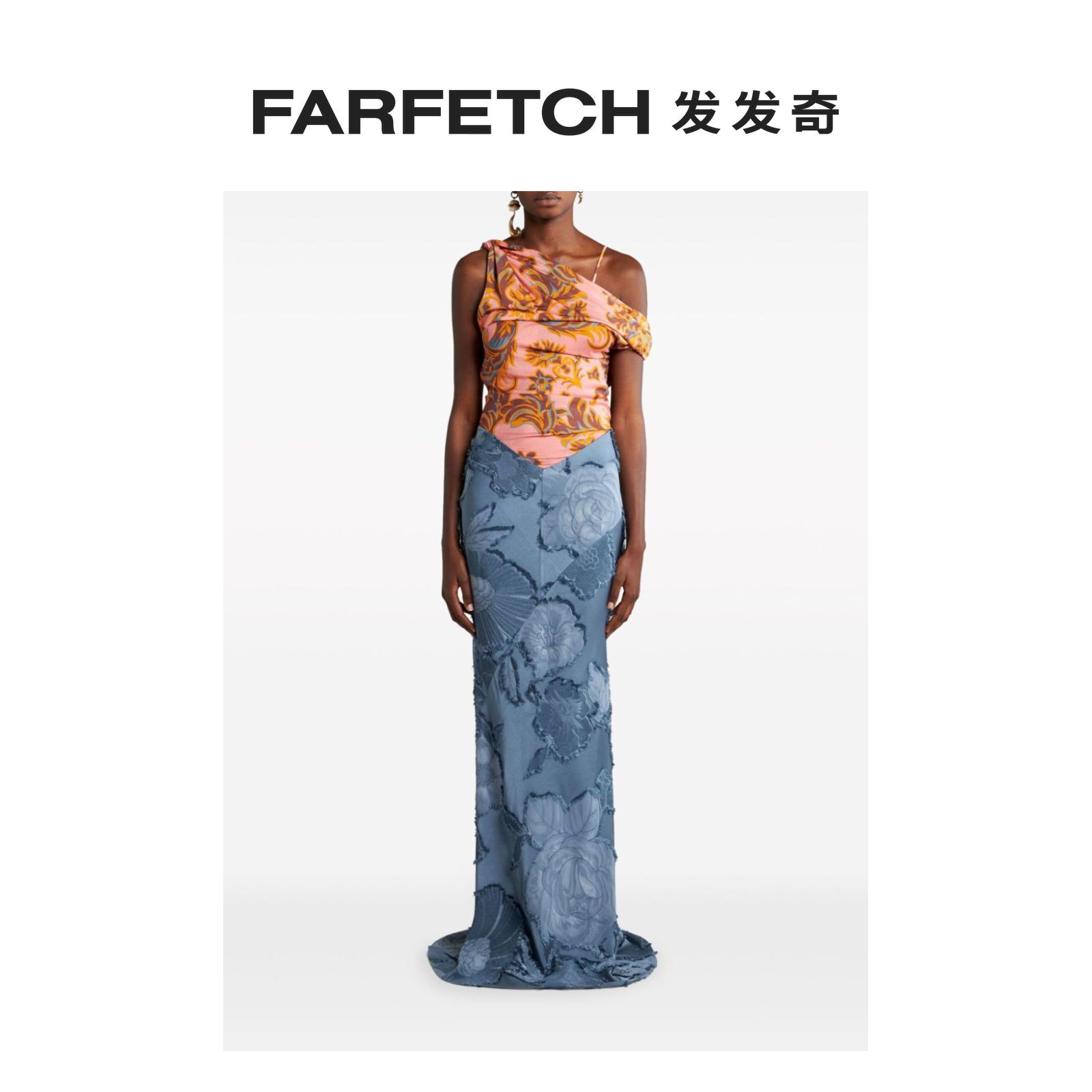 Etro女士对比拼接超长连衣裙FARFETCH发发奇 女装/女士精品 连衣裙 原图主图