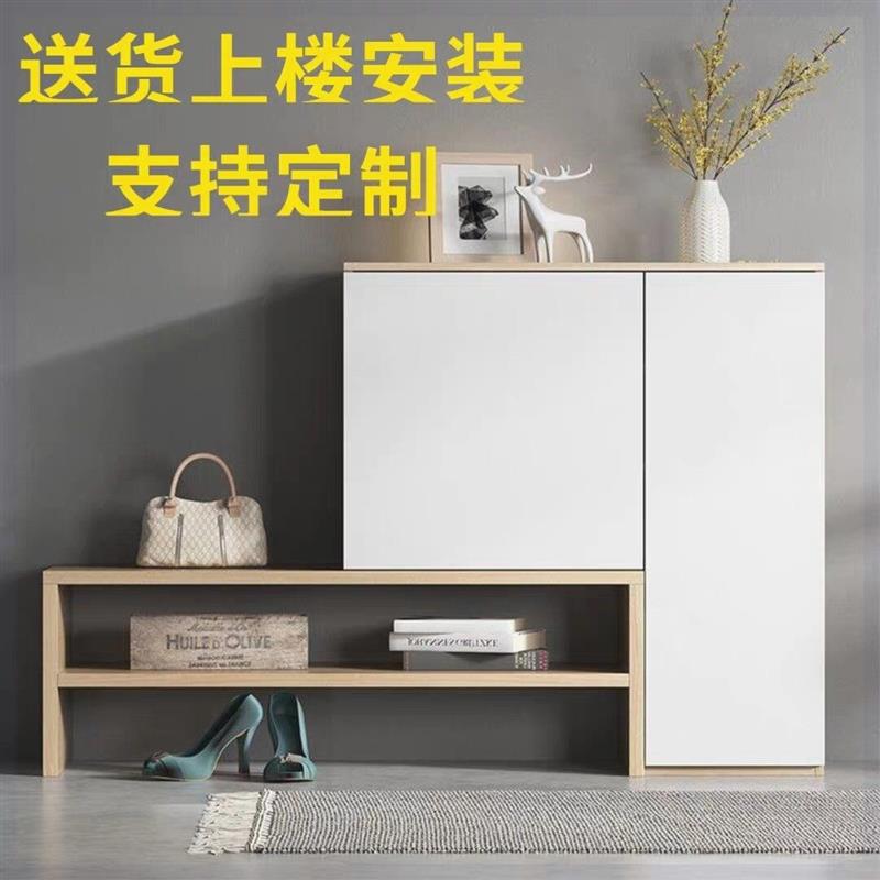 能坐的鞋柜定制鞋柜带换鞋凳家用门口玄关一体隔断收纳可坐环保实