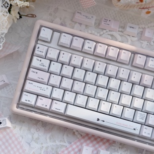 wy外设暗恋键帽五面热华新原厂高度PBT材质简约适配机械键盘键帽