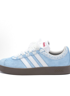 定制球鞋adidasneo VL CourtClassic海盐冰蓝大红色休闲运动板鞋1