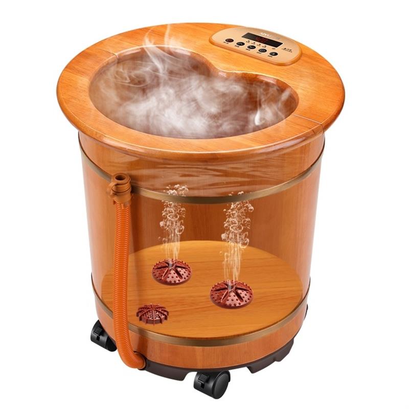 泡脚桶电动加热洗脚盆家用按摩足浴盆全自动恒温足疗神器木桶