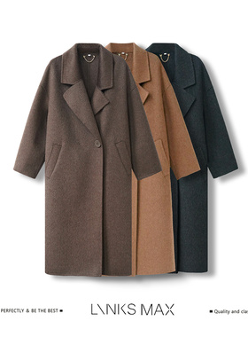 Links Max【钱老板专属】赫本风羊毛牦牛绒桑蚕丝双面呢大衣75368