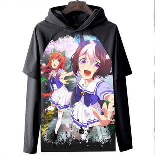 Umamusume Pretty Derby 赛马娘长袖T恤衣服数码印花休闲亚马逊