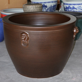 加高陶瓷大缸古法鱼缸客厅阳台落地养金鱼庭院老式 水缸睡莲荷花缸