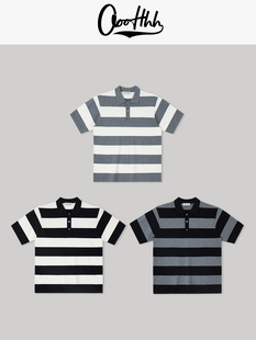 POLO UPW棉羊绒混纺撞色条纹针织短袖 手感软糯