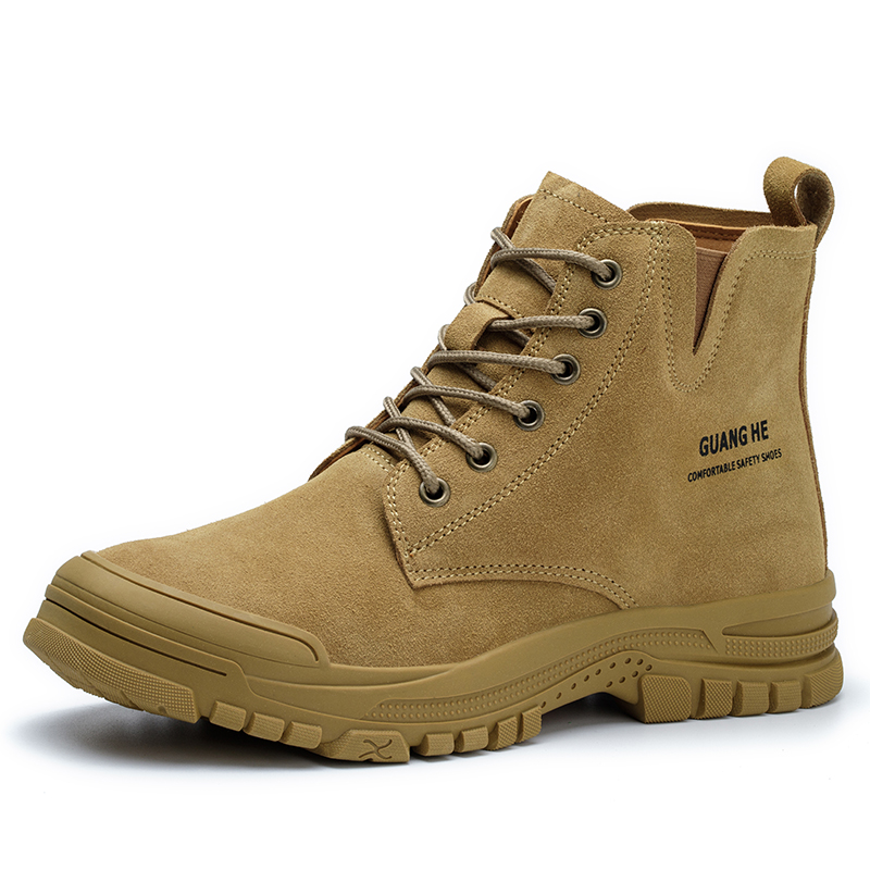 劳保鞋男款士防砸防刺穿工地工作老保带钢头高帮冬季加绒绝缘鞋子