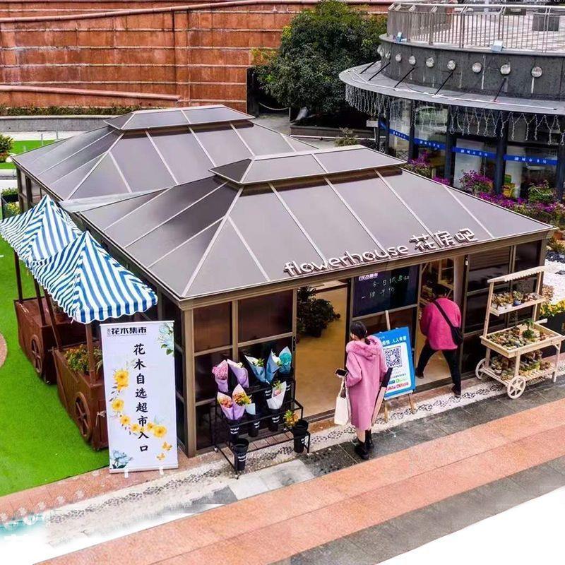 户外阳光房凉亭帐篷庭院遮阳棚别墅花园露营移动铝合金房子阳台