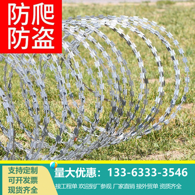 刀片刺绳防盗户外笼刺网防盗网防爬刺铁丝网晾衣绳带刺铁丝