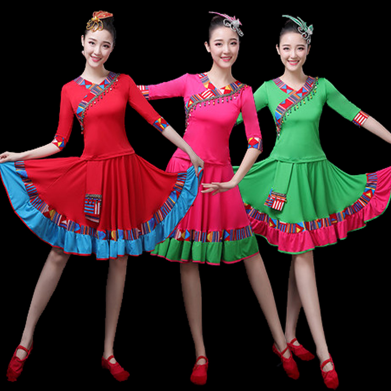 牛奶丝民族风演出服舞韵舞