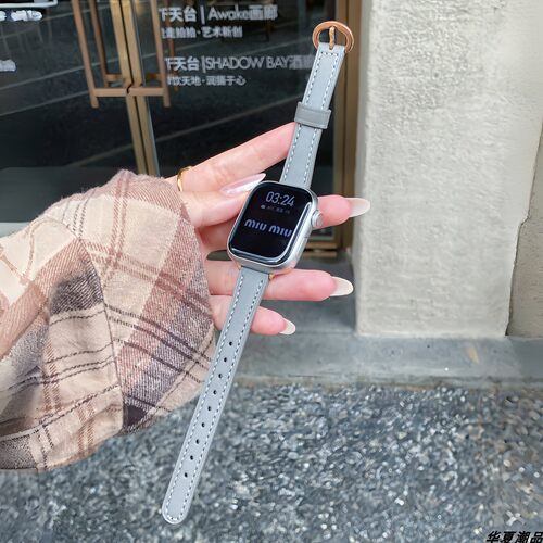 小众气质高级感皮质马蹄扣手表带