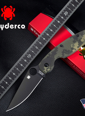 美国进口Spyderco蜘蛛C36户外S30V高硬度DLC涂层多功能便携折叠刀