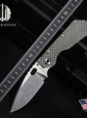 美国Strider挺进者2025刀展定制款SMF户外高硬度粉末钢战术折叠刀