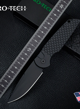 美国进口PROTECH超技术全黑战术版TR-3户外不锈钢防身便携折叠刀