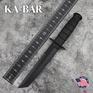 美国进口正品KABAR卡巴黑武士1245户外高碳钢多功能战术防卫直刀