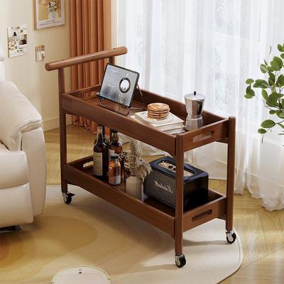 H&y可移动茶几实木沙发边几小推车边柜客厅置物架餐边茶柜卧室床