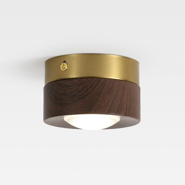 2025新款中古风明装筒灯复古胡桃木色客厅走廊过道天花玄关吸顶灯