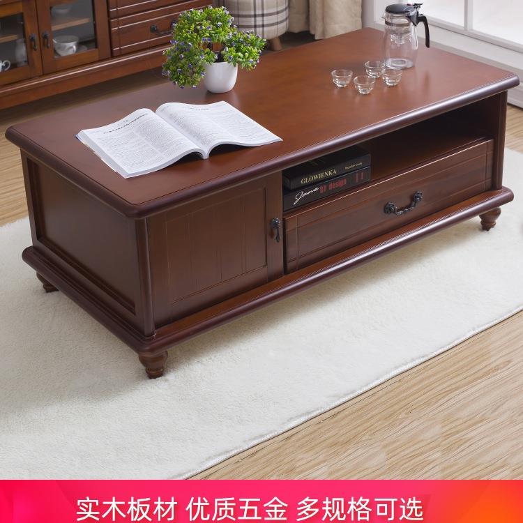 实木茶几餐桌两用现代简约客厅储物欧式茶几电视柜组合小户型茶桌