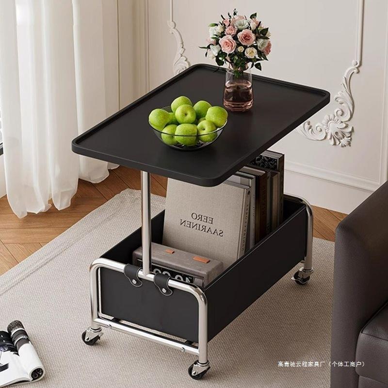 可移动小茶几小户型小桌子带轮床边置物架沙发边几客厅床头边柜几