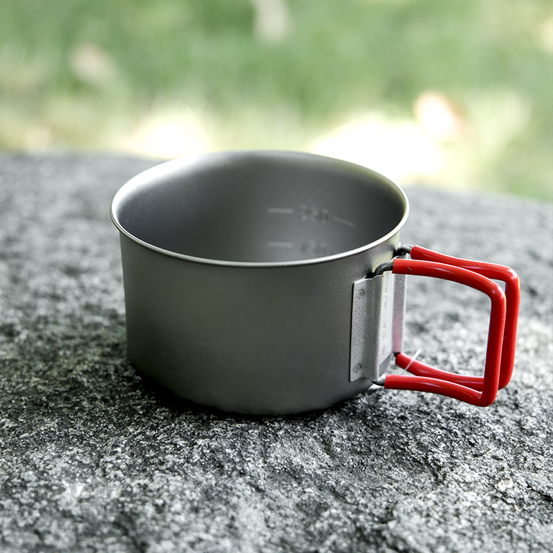 EVERNEW爱玩牛雪拉碗户外露营徒步轻量钛碗明火直烧400ml带刻度