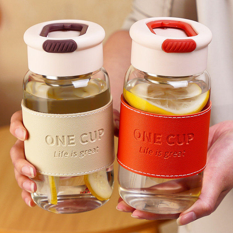 大容量高硼硅玻璃杯女生便携豆浆牛奶水杯高颜值泡茶杯子2026新款