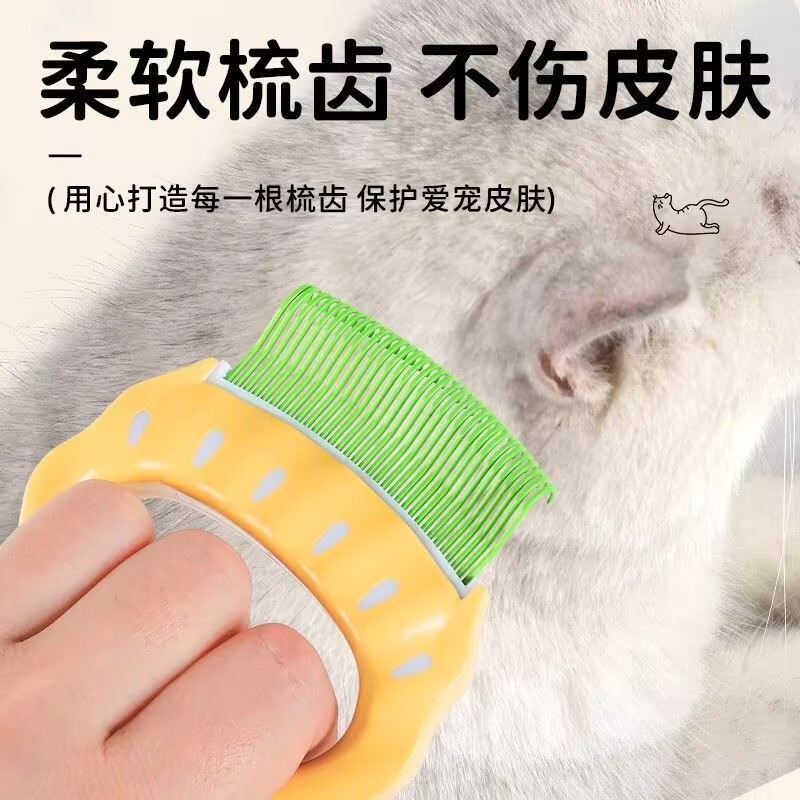 猫咪贝壳梳猫毛梳子按摩梳毛专用刷子短毛猫去浮毛神器银渐层美短