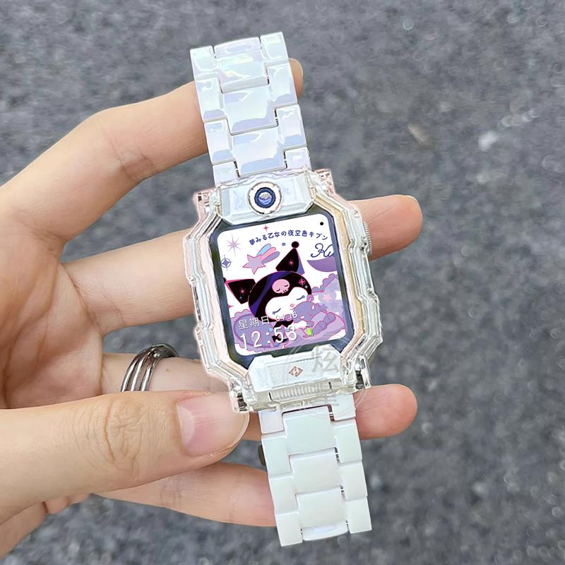 适用小天才电话手表带透明z10柯南z8Z7z9儿童树脂表链Q1AD2保护壳