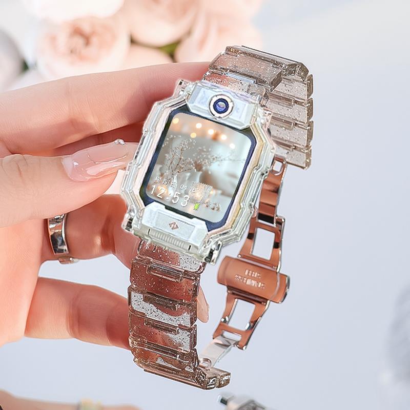 适用小天才电话手表带透明z10柯南z8Z7z9儿童树脂表链Q1AD2保护壳