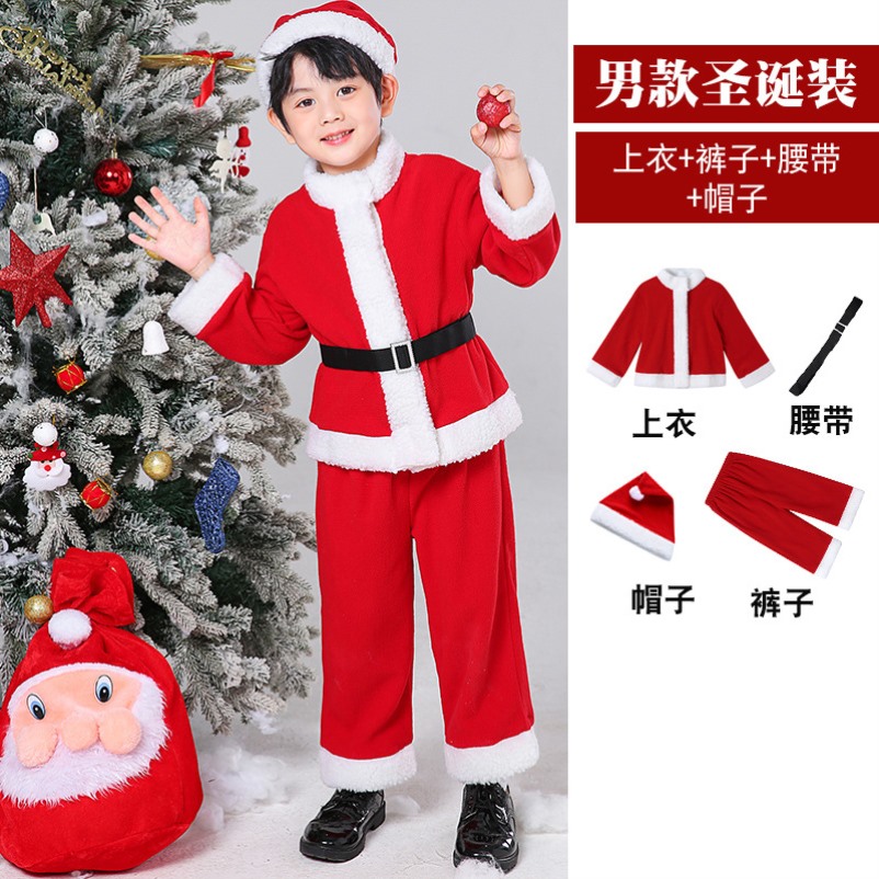 圣诞老人儿童服装人偶cos