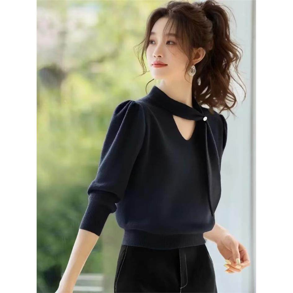 2025秋季新款修身显瘦短款长袖飘带针织衫女设计感上衣打底毛衣女,个性定制/设计服务/DIY,棉服工装,淘宝优惠券,粉丝福利购,淘宝优惠卷
