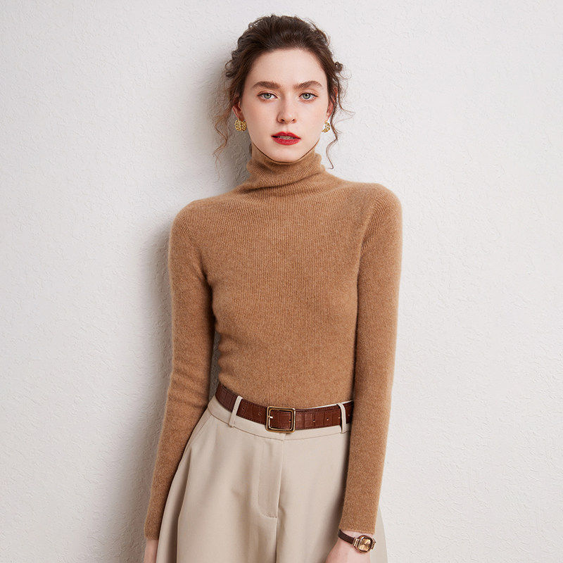 一线成衣100%纯山羊绒衫女士堆堆领毛衣2025冬新款修身针织打底衫,个性定制/设计服务/DIY,棉服工装,淘宝优惠券,粉丝福利购,淘宝优惠卷