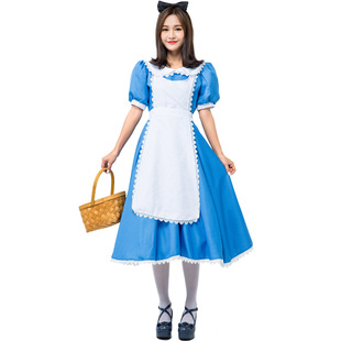 万圣节爱丽丝梦游仙境cosplay日本动漫女仆装胖mm大码花店女佣裙