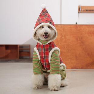 新年中大型犬狗狗衣服加绒秋冬宠物马甲拉布拉多金毛边牧巨贵外套