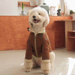 麂皮绒拉布拉多衣服秋冬保暖金毛边牧萨摩巨贵中大型犬狗狗外套潮