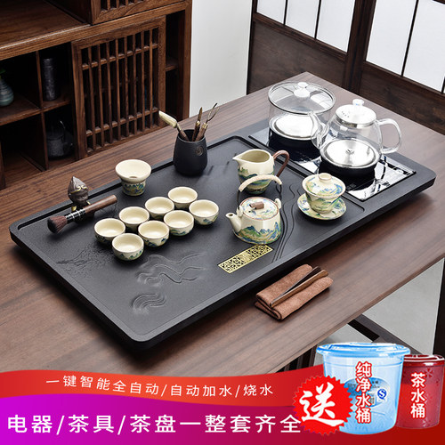 整块石头全自动茶盘茶具套装家用