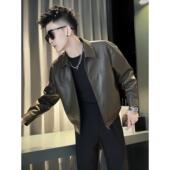 机车皮夹克春秋痞帅冬季 网红男装 2025年新款 男士 秋季 潮牌休闲外套