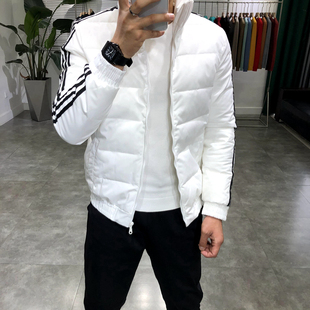 精神小伙冬季潮流修身保暖棉服外套网红同款男士休闲痞帅棉衣棉袄