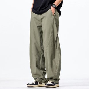 裤 子男士 男2025秋季 直筒宽松潮牌阔腿长裤 新款 August弯刀休闲工装