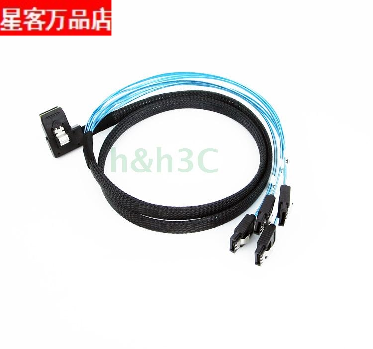 侧弯头8087-4SATA一分四服务器阵列卡接硬盘1转4MINI SAS数据线