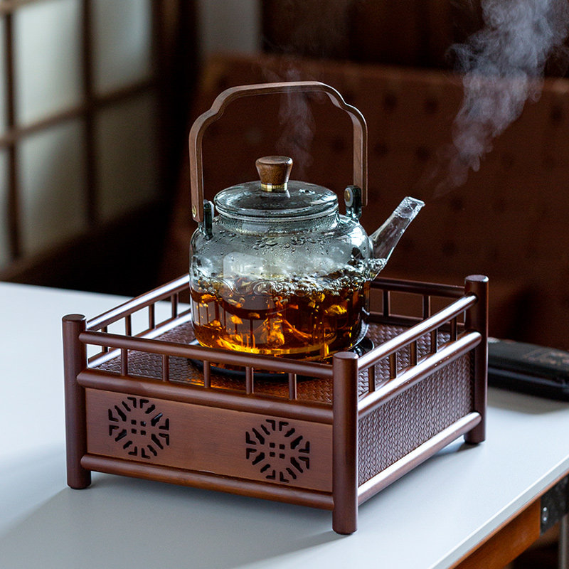 煮茶器黑晶炉围炉耐高温陶瓷家用中式烧水壶提梁壶复古简约无辐射