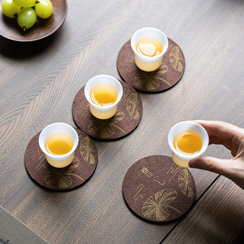 防滑配件毡绝缘茶杯覆古吸收茶壶持有人创意茶具茶道垫布杯垫