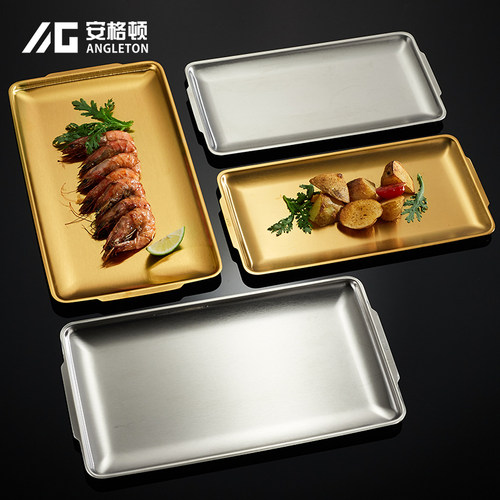 韩式304不锈钢烧烤盘长方形