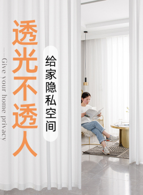 白色奶油色纱帘金刚纱透光不透人梦幻帘白纱窗帘阳台遮阳飘窗窗纱