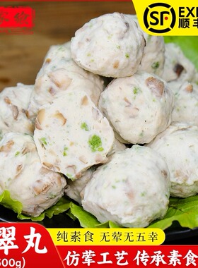 素肉翡翠素丸子500g素食佛家纯素零食台湾风味火锅香菇丸寺庙斋菜