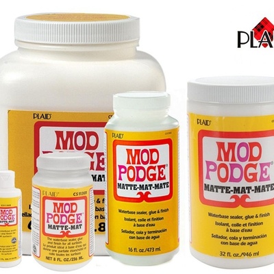 plaid Mod Podge 摩宝胶 流体画浇筑剂 照片转印木头经典亚光matt