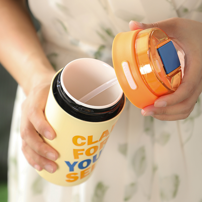 陶瓷内胆双饮口骨瓷康纳斯纯陶瓷