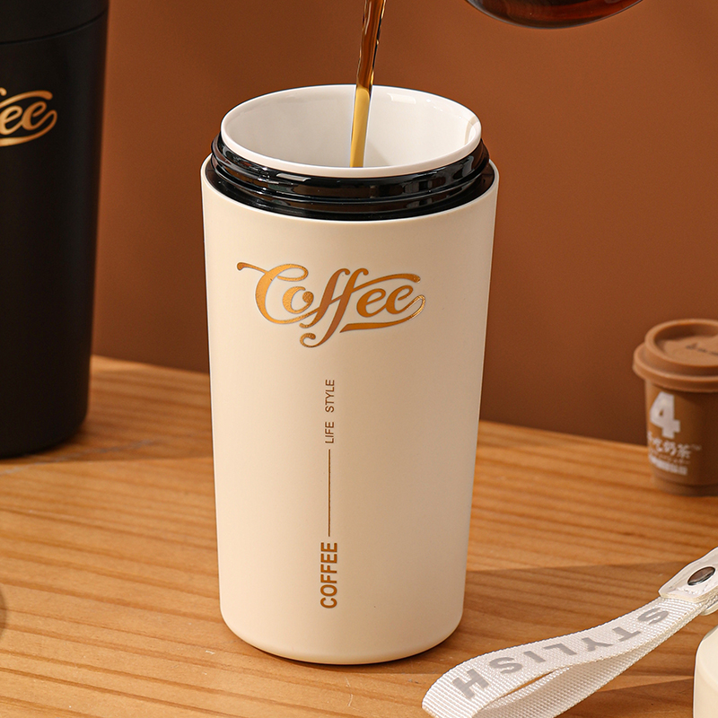 康纳斯便携陶瓷纯陶瓷内胆咖啡杯