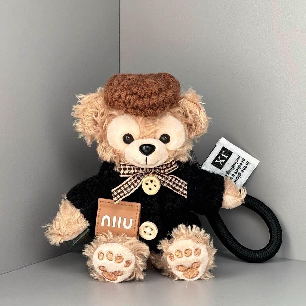 秋冬雪莉玫达菲熊毛绒钥匙扣
