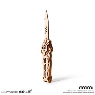 csgo木制伸缩剑折叠刀DIY拼图立体模型木质拼装 3d立体益智玩具