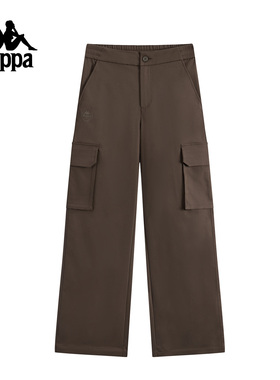 Kappa卡帕背靠背运动裤女2025新款秋季宽松直筒裤阔腿裤休闲长裤